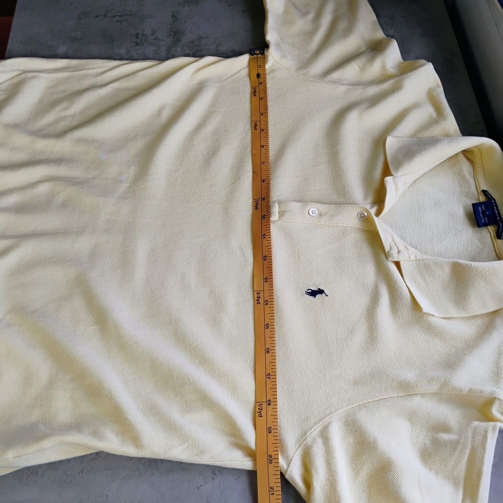 Vintage Ralph Lauren Sport Polo Shirt Women Large Butter Yellow Pony Logo Preppy - Picture 11 of 12